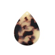 31x22mm Drop Pendant - Tortoise shell - Beige - Black x1|raw }}