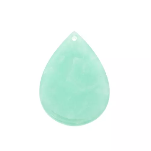 31x22mm Drop Pendant - Tortoise shell - Pearly Mint x1