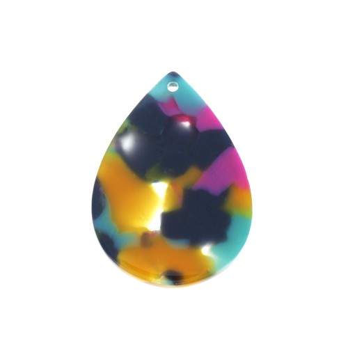 31x22mm Drop Pendant - Tortoise shell - Fuchsia - Blue - Camel x1