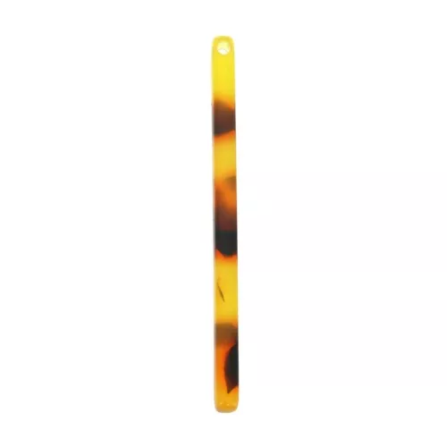 40x2.5mm Bar pendant - Tortoise shell - Brown - Black x1