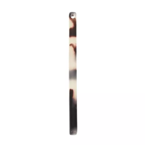40x2.5mm Bar pendant - Tortoise shell - Beige - Black x1