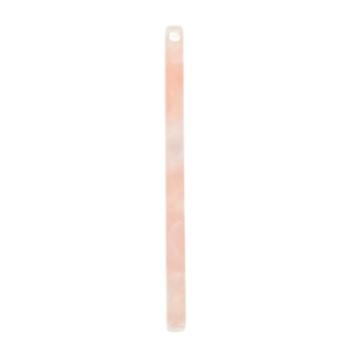 40x2.5mm Bar pendant - Tortoise shell - Pearl Pink x1