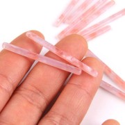 40x2.5mm Bar pendant - Tortoise shell - Pearl Pink x1