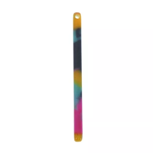 40x2.5mm Bar pendant - Tortoise shell - Fuchsia - Blue - Camel x1