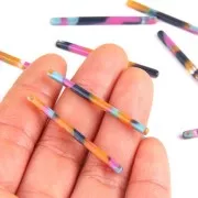 40x2.5mm Bar pendant - Tortoise shell - Fuchsia - Blue - Camel x1