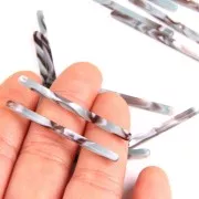 40x2.5mm Bar pendant - Tortoise shell - Dark Brown - Pearl Grey x1