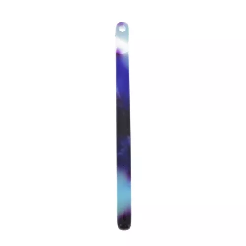 40x2.5mm Bar pendant - Tortoise shell - Multi Blue - Yellow x1