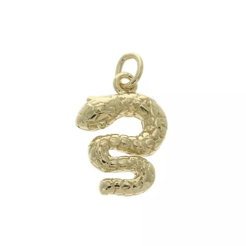 15.5x11mm Snake charm with closed ring - 3 micron Gold Plated x1