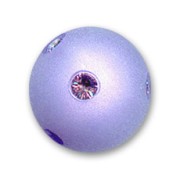 Round Polaris bead with rhinestones  10mm Lavender x1|raw }}