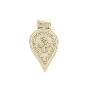 20x10mm Drop arabesque pendant with small balls - 3 micron Gold plated x1|raw }}
