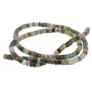 4x2mm Round dyed gemstone Heishi beads - Indian Agate x40cm