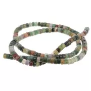 Heishi beads gemstones 4x2.5 mm - Indian Agate tinted x40cm