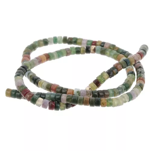 Heishi beads gemstones 4x2.5 mm - Indian Agate tinted x40cm