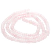 Heishi Gemstone Rondelle Beads, 4x2.5 mm - Dyed Rose Quartz, 37 cm