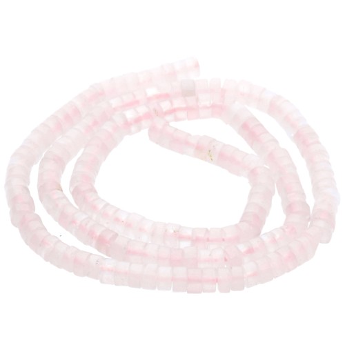 Heishi Gemstone Rondelle Beads, 4x2.5 mm - Dyed Rose Quartz, 37 cm