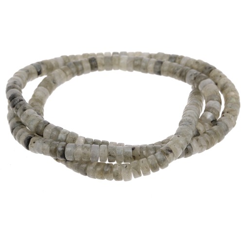 4x2mm Round dyed gemstone Heishi beads - Labradorite x40cm