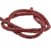 4x2mm Round dyed gemstone Heishi beads - Red Jasper x39cm|raw }}