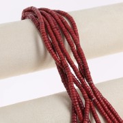 4x2mm Round dyed gemstone Heishi beads - Red Jasper x39cm