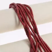 4x2mm Round dyed gemstone Heishi beads - Red Jasper x39cm