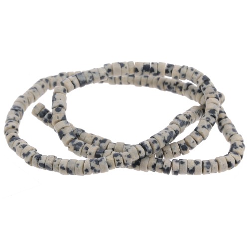 Heishi gemstone beads 4.5x2 mm - Dalmatian Jasper x38cm
