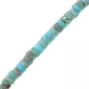 Rondelle beads Heishi gemstone 4x2mm Tinted regality - aqua terra jasper x20