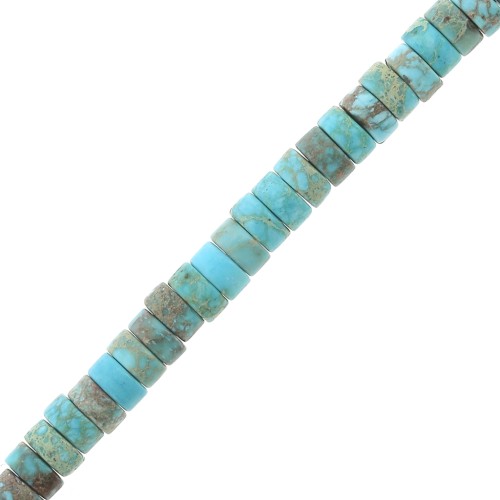 Rondelle beads Heishi gemstone 4x2mm Tinted regality - aqua terra jasper x20