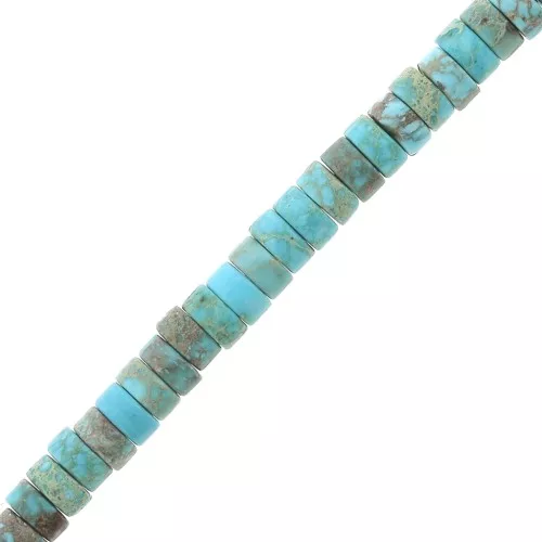16" Strand Of 4mm Turquoise Heishi Rondelle Beads - Cobalt / Indigo Blue Color