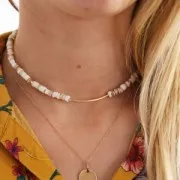 Rondelle beads Heishi shell 6 mm - White x57cm