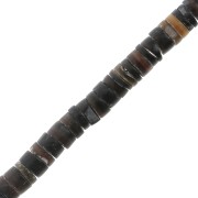 5mm Round mother-of-pearl tinted Heishi beads - Dark brown x62cm|raw }}
