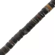 5mm Round mother-of-pearl tinted Heishi beads - Dark brown x62cm