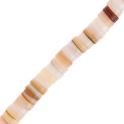 5mm Round mother-of-pearl Heishi beads - Natural x39cm