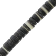 6mm Round mother-of-pearl Heishi beads - Dark brown x39cm