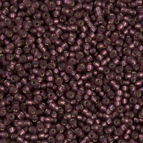 Miyuki Seed beads 11/0 13F - Silverlined Mat Dark Smoky Amethyst x8g