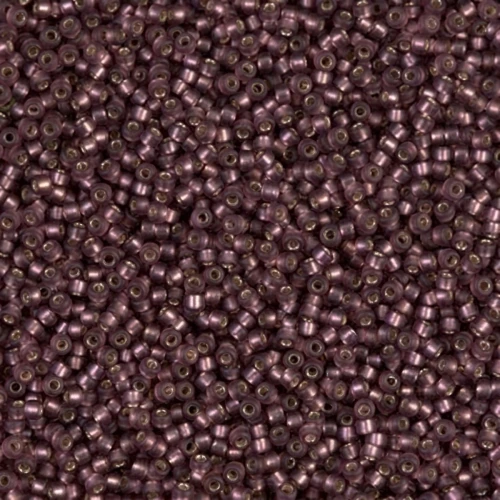 Miyuki Seed Beads 15/0 13F - Silverlined Mat Dark Smoky Amethyst x8g