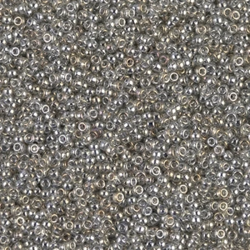 Miyuki Seed Beads 15/0 1881 - Transparent Silver Gray Gold Luster x8g