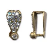 Bail with rhinestones 15 mm Bronze tone x1
