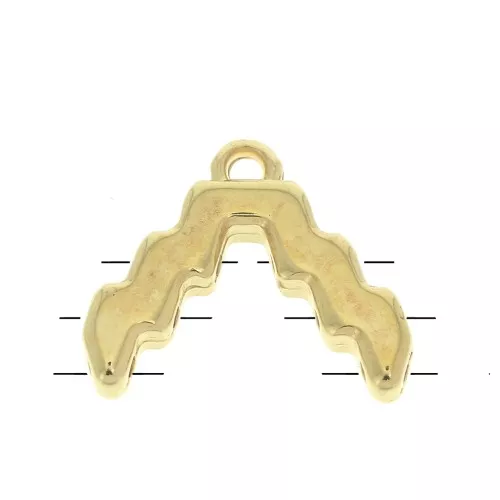 13.5x16mm Cymbal Bead Endings - For SuperDuo - Menites - Fine Gold plated x1