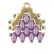 13.5x16mm Cymbal Bead Endings - For SuperDuo - Menites - Fine Gold plated x1