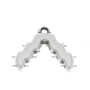 13.5x16mm Cymbal Bead Endings - For SuperDuo - Menites - Antique Silver Tone x1|raw }}