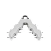 13.5x16mm Cymbal Bead Endings - For SuperDuo - Menites - Antique Silver Tone x1