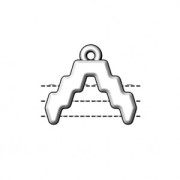 13.5x16mm Cymbal Bead Endings - For SuperDuo - Menites - Antique Silver Tone x1