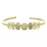 10x150mm Bracelet for 8mm round flat back cabochon - Gold plated 3 micron x1