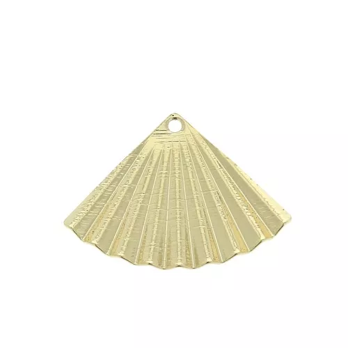 14x19.5mm Fan shaped pendant - Gold plated 3 micron x1