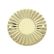 25mm Pleated effect round Spacer - Gold Plated 3 micron x1