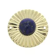 25mm Pleated effect round Spacer - Gold Plated 3 micron x1