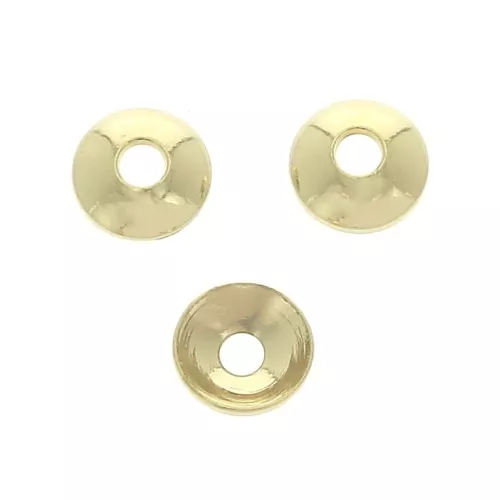 4.5mm Round bead caps - 3 micron Gold Plated x4