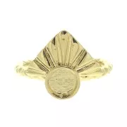 Adjustable triangle ring for 6mm flat back cabochon - Gold Plated 3 microns x1