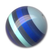 Round bead 14mm Striped Dark blue x1