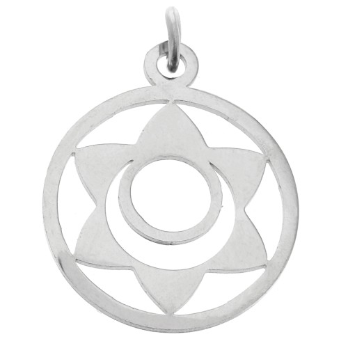 Round Pendant - Medal 21.5x19 mm Chakra No. 2 - Sacral - 304 Stainless Steel x1