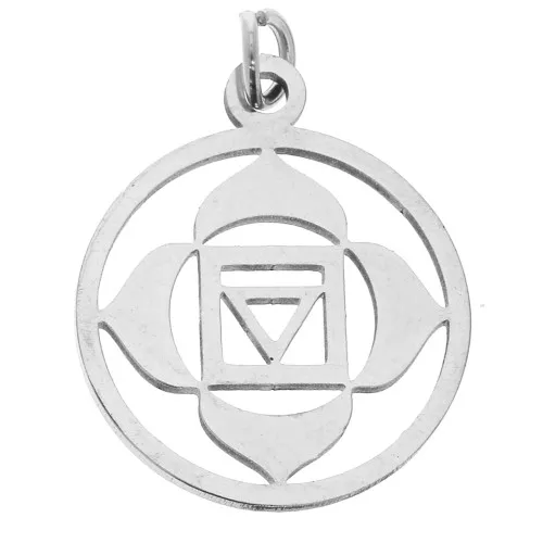 22x19mm Stainless Steel Round pendant - medal - 1rst Chakra - Root x1